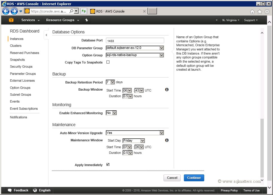 Create new option group